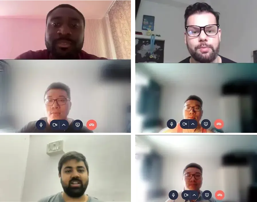 Grid of one-on-one strategy calls between Ian and Prosperum clients
